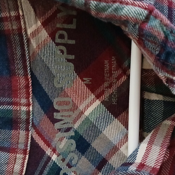 90s Mossimo plaid striped long-sleeve button-up 90s shirt. Size -Medium - Picture 5 of 14